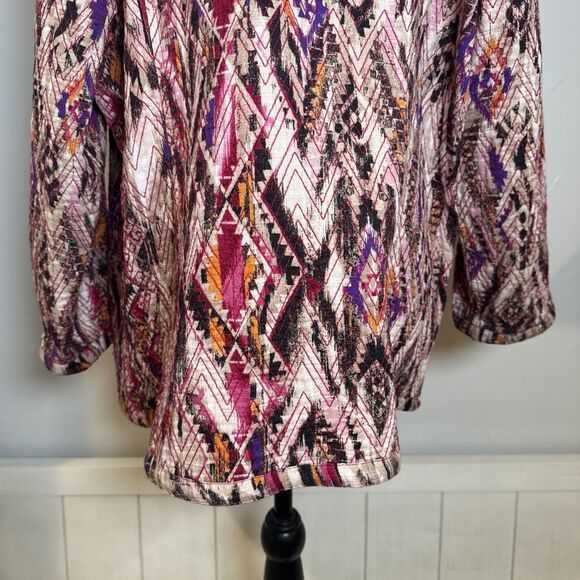 Chico’s Rina Tribal Jacket Colorful Geometric Quilted Women's Size XL - Picture 7 of 14